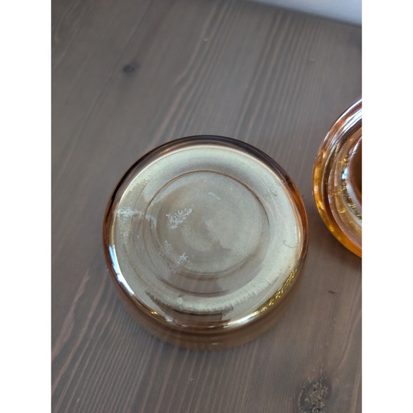 Vintage Jeannette Glass Marigold Iridescent Glass Poodle Trinket Box Candy Dish - Picture 8 of 9